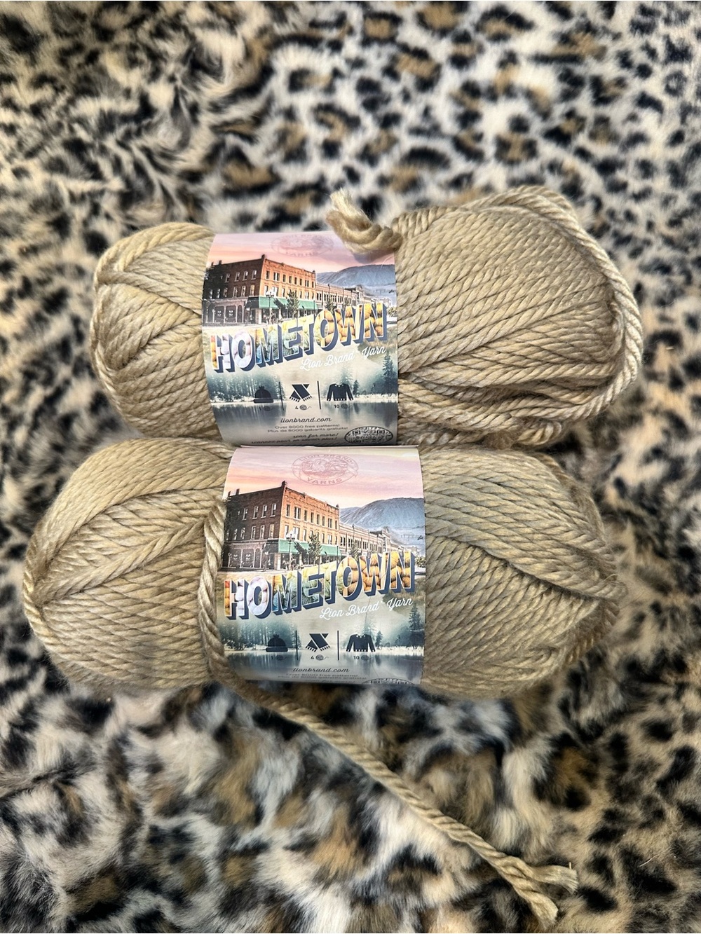 Beige Acrylic Blend Yarn - 2 new skeins